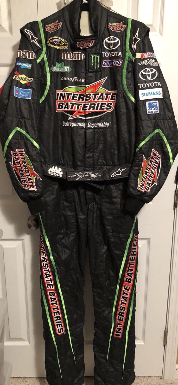 Kyle Busch Interstate Batteries Alpinestars Nascar Race Used Drivers Firesuit - Race Used 360