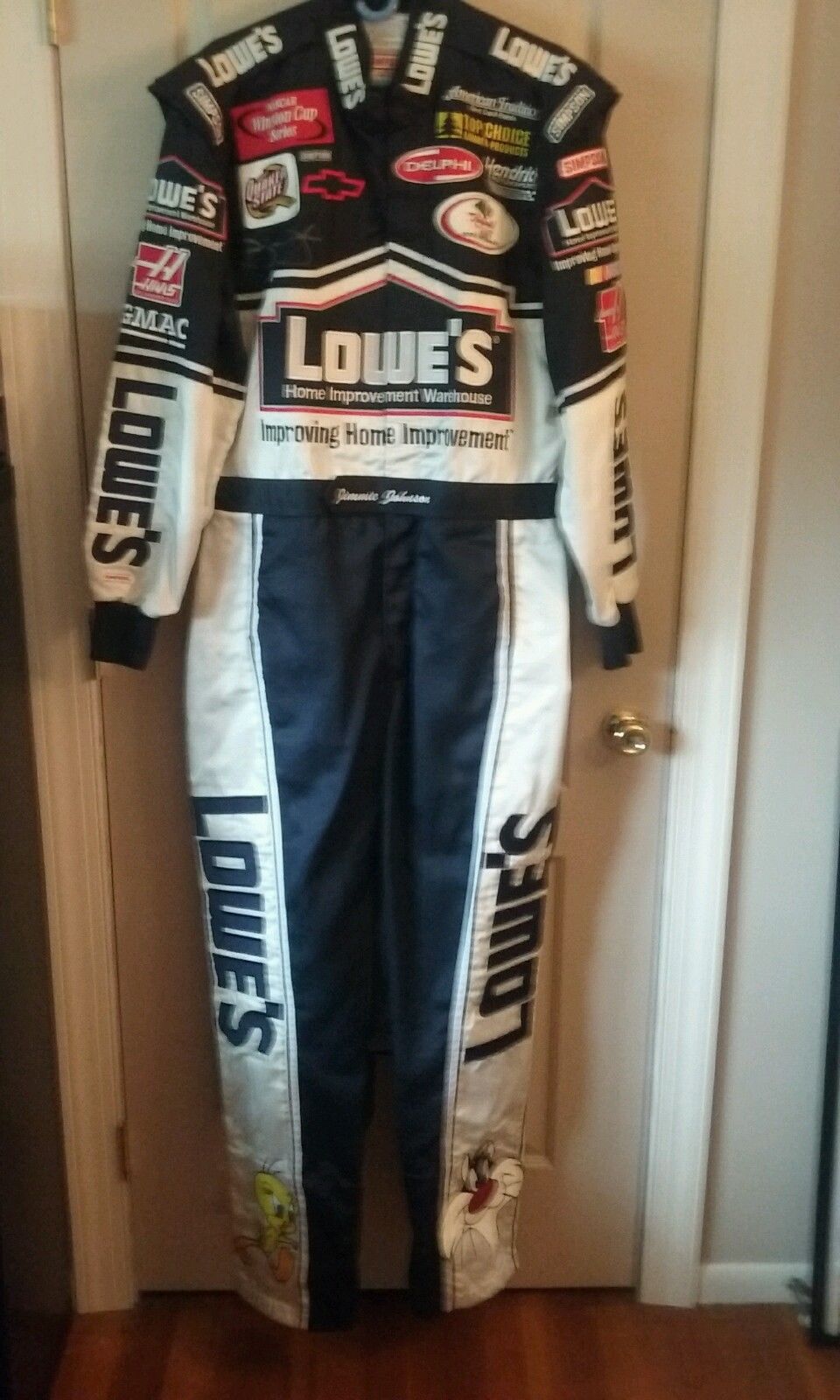 2002 Jimmie Johnson autographed rookie Looney tunes drivers suit