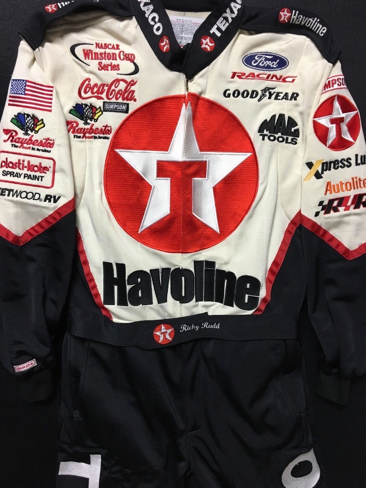 Nascar Ricky Rudd Helmet 2000 RICKY RUDD TEXACO HAVOLINE RYR #28 AUTHENTIC NASCAR RACE USED ...