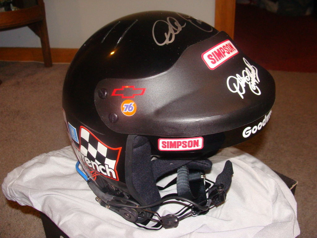 DALE EARNHARDT WINSTON CUP CHAMPION RACE USED HELMET PRESS PASS 2010