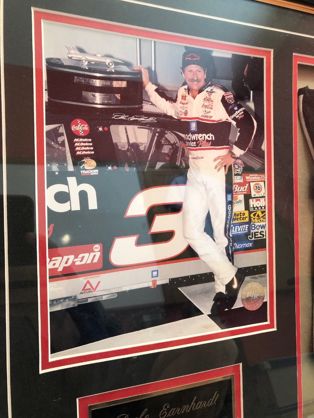 Dale Earnhardt Sr. Autographed Race Used Glove Framed - NASCAR - Race