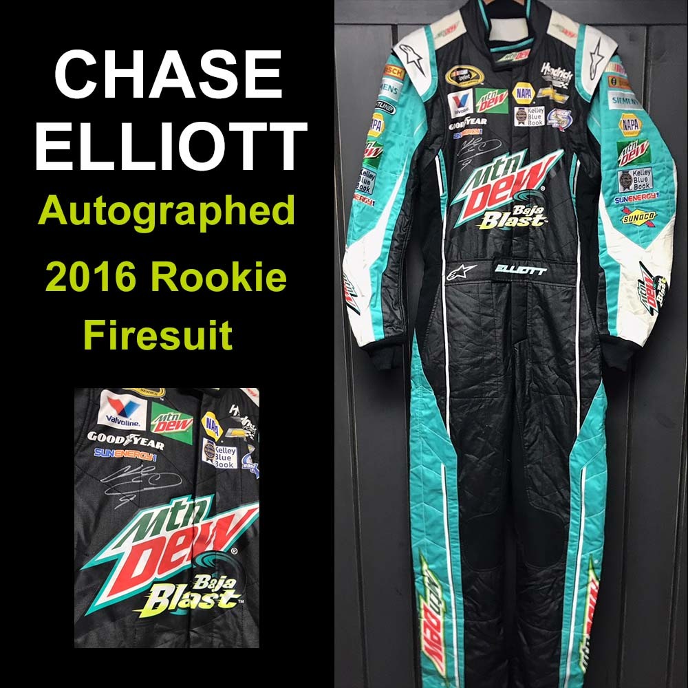 Autographed Chase Elliott Rookie Firesuit - Race Used 360