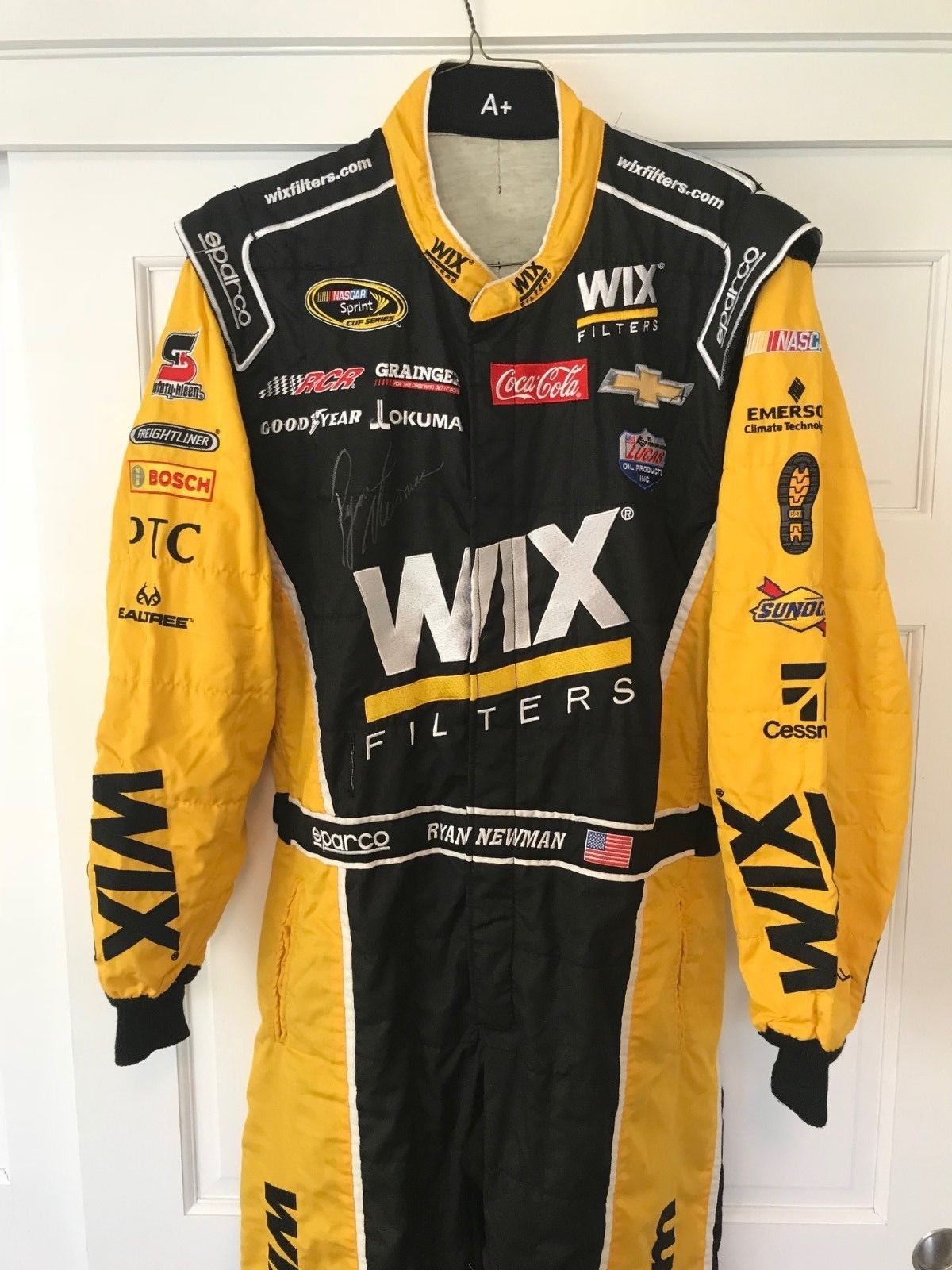 RYAN NEWMAN, CHILDRESS RACING , SIGNED RACE USED WIX DRIVERS SUIT ...