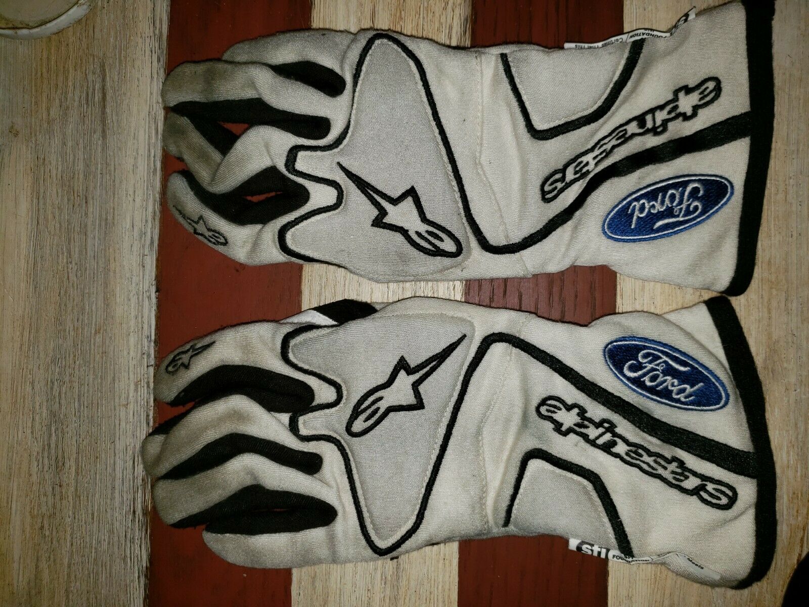 Alpinestars race used drivers gloves Ford Racing Gregg Biffle Jack