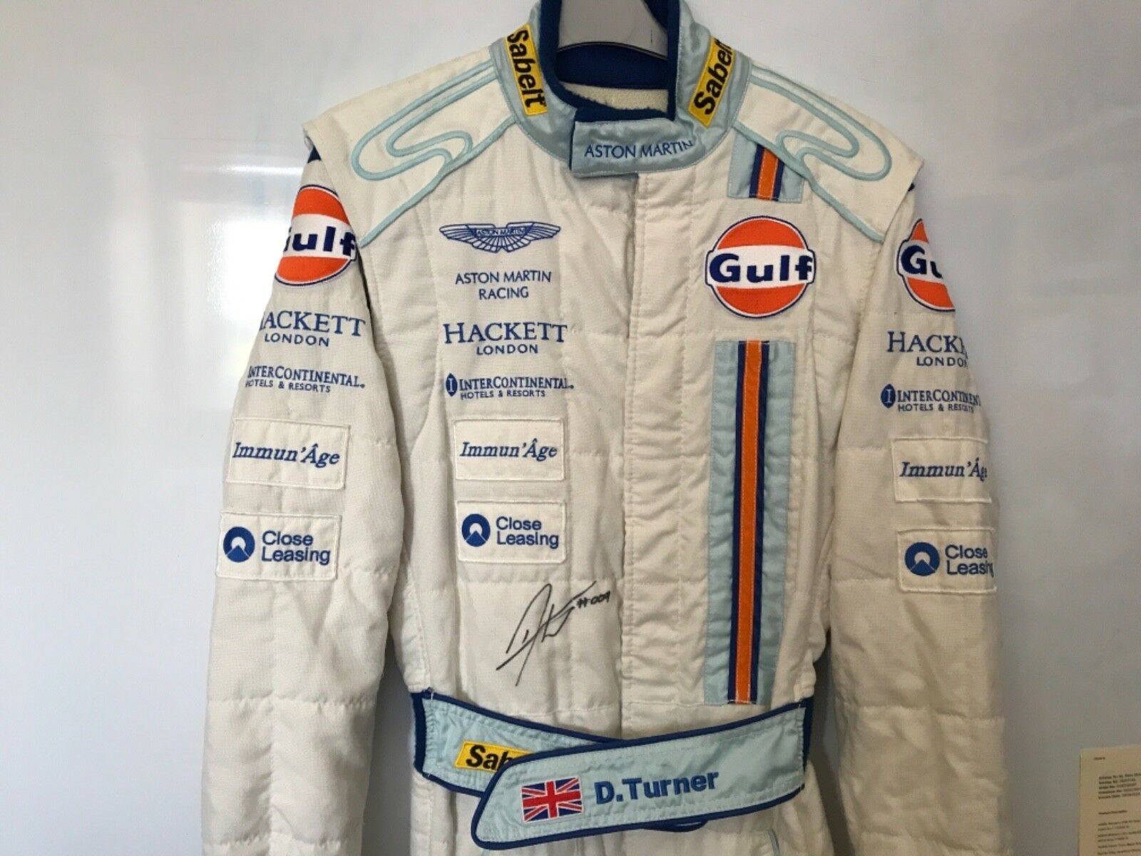Genuine Darren Turner Aston Martin Racing Race Used Suit Hand Signed Le