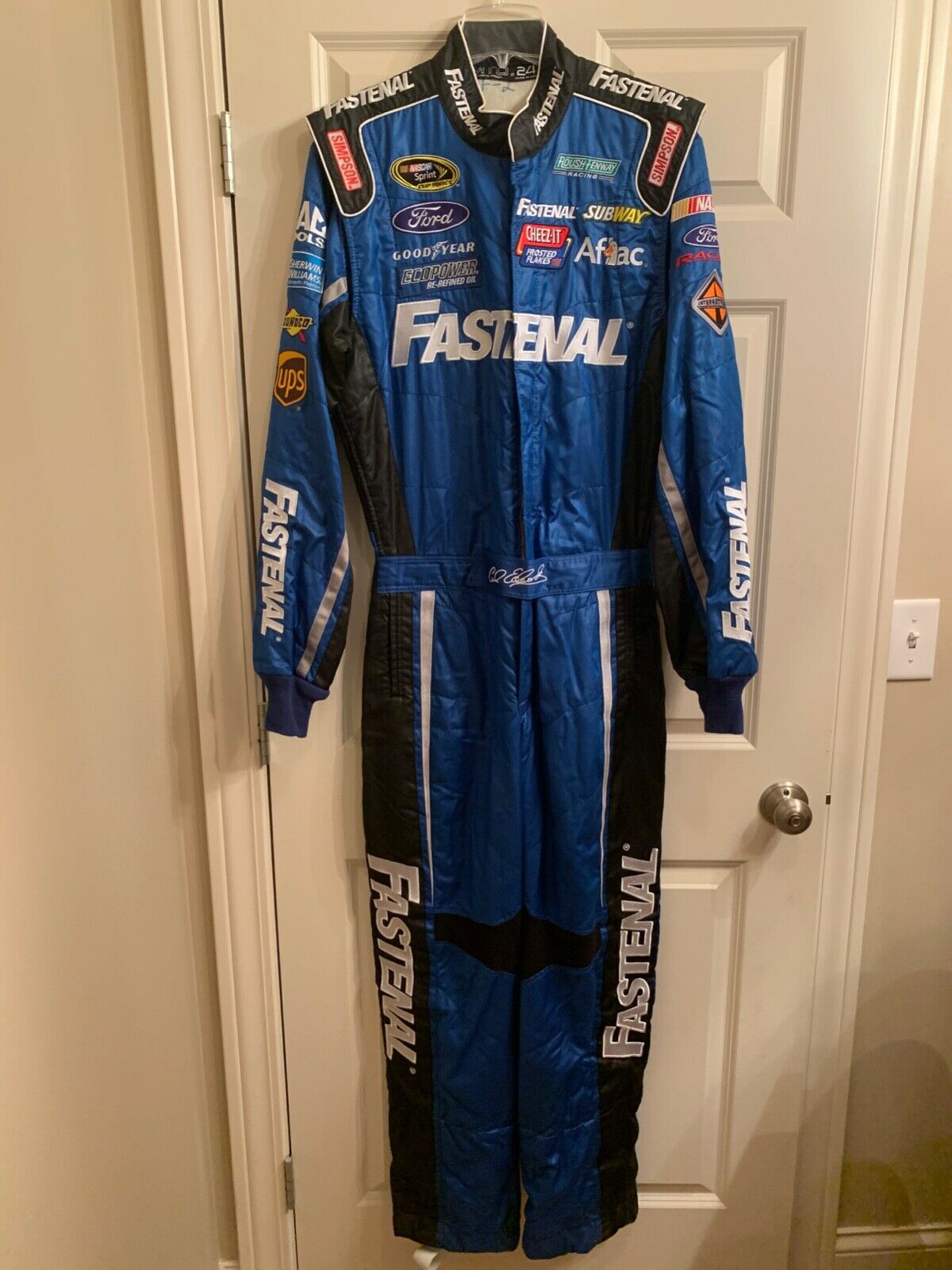Carl Edwards Race Used Fastenal Drivers Suit Race Used 360