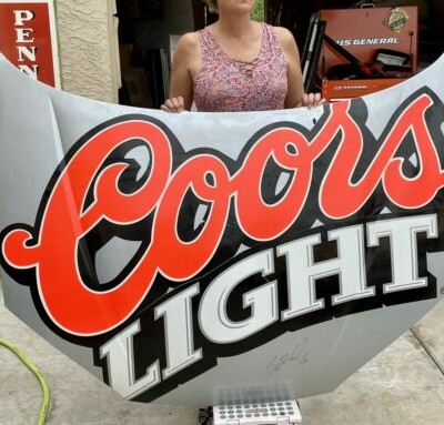 authentic Coors light Sterling marlin signed NASCAR hood . 6￼1” X 46”